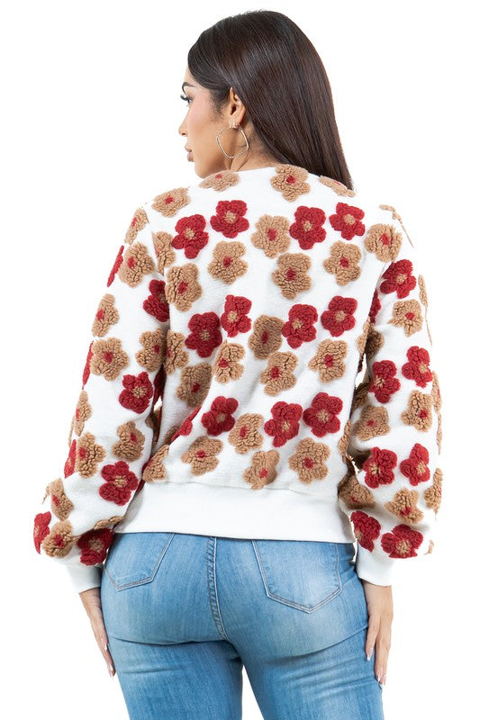 Scarlet Petal Bomber Jacket